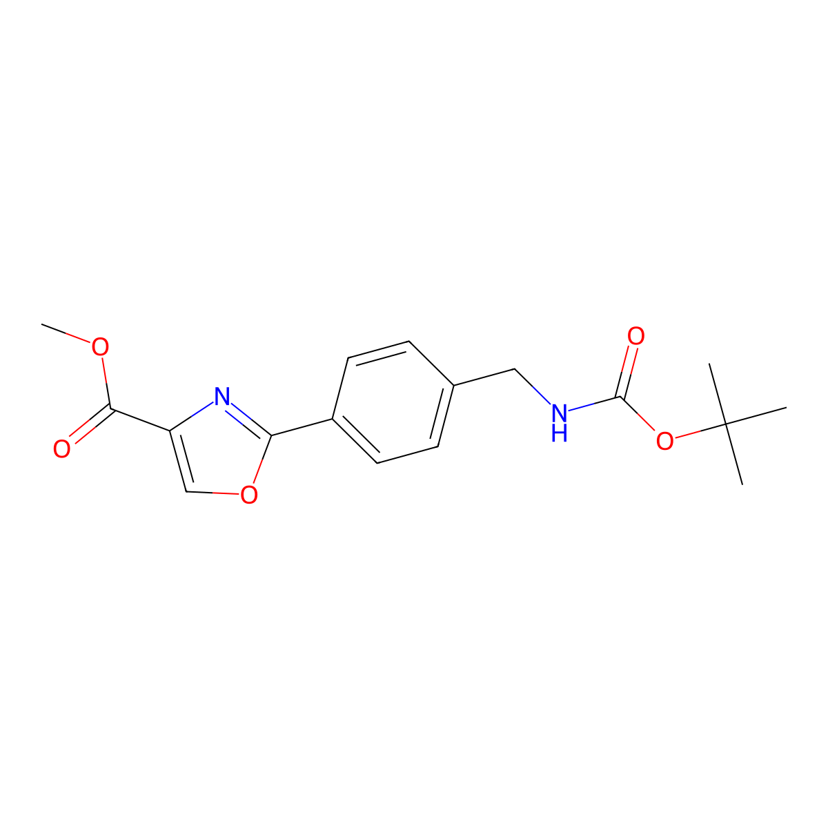 methyl 2-[4-(N-Boc-aminomethyl)-phenyl]-oxazole-4-carboxylate molecular structure, CAS 622847-16-9