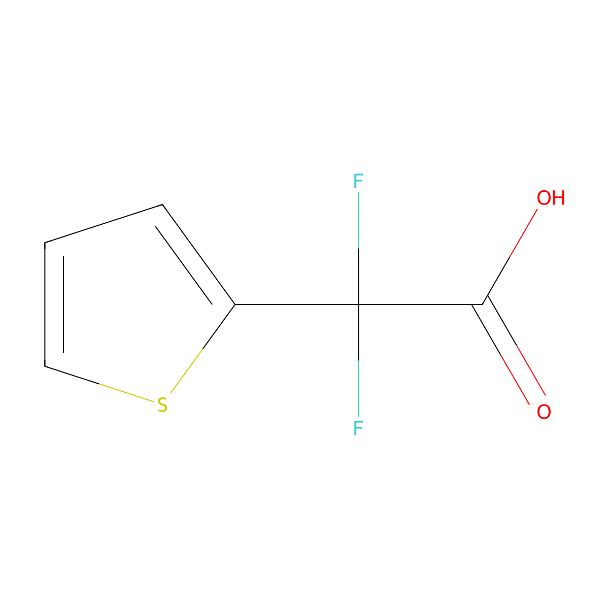 2,2-Difluoro-2-(thiophen-2-yl)acetic acid molecular structure, CAS 622847-29-4