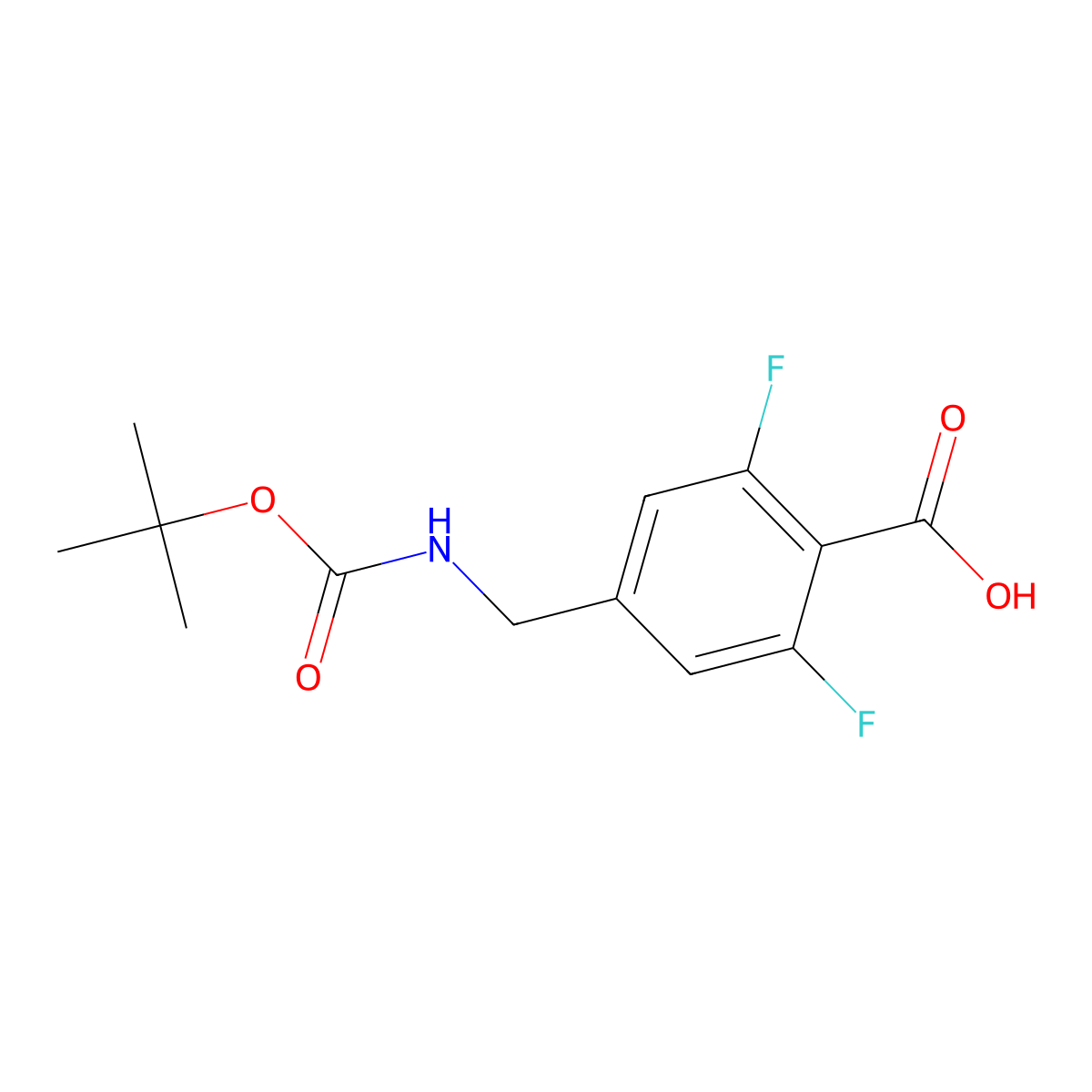 4-({[(Tert-butoxy)carbonyl]amino}methyl)-2,6-difluorobenzoic acid molecular structure, CAS 622847-30-7