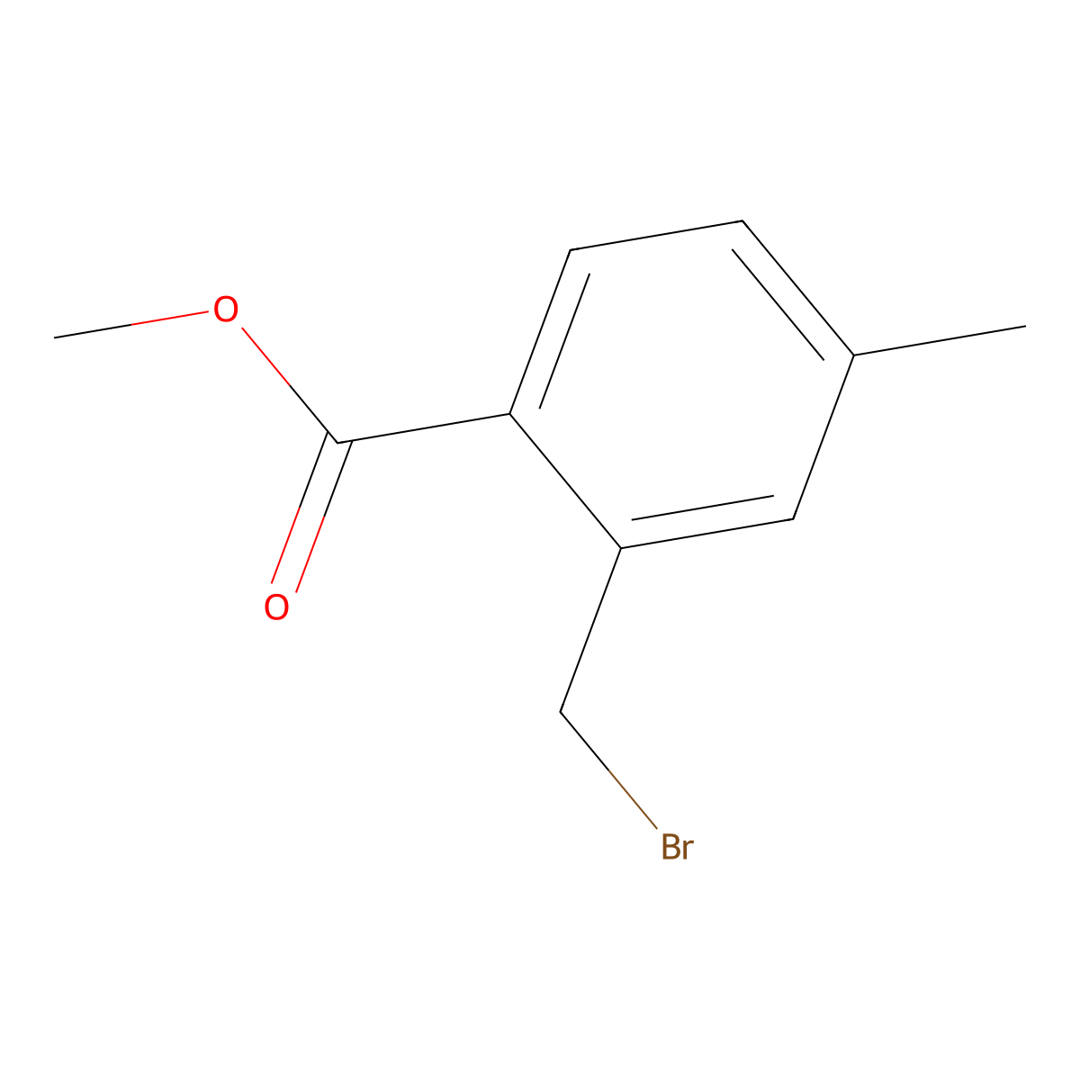2-Bromomethyl-4-methyl-benzoic acid methyl ester molecular structure, CAS 622847-32-9