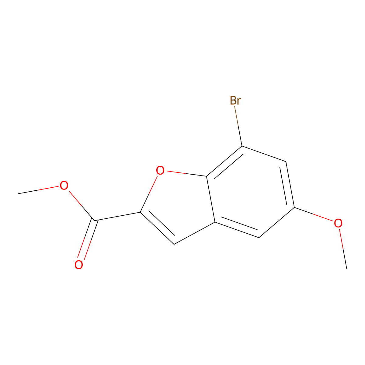 Methyl 7-bromo-5-methoxybenzofuran-2-carboxylate molecular structure, CAS 622863-88-1
