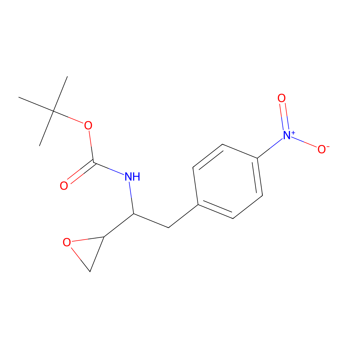 tert-Butyl ((S)-2-(4-nitrophenyl)-1-((S)-oxiran-2-yl)ethyl)carbamate molecular structure, CAS 622866-04-0