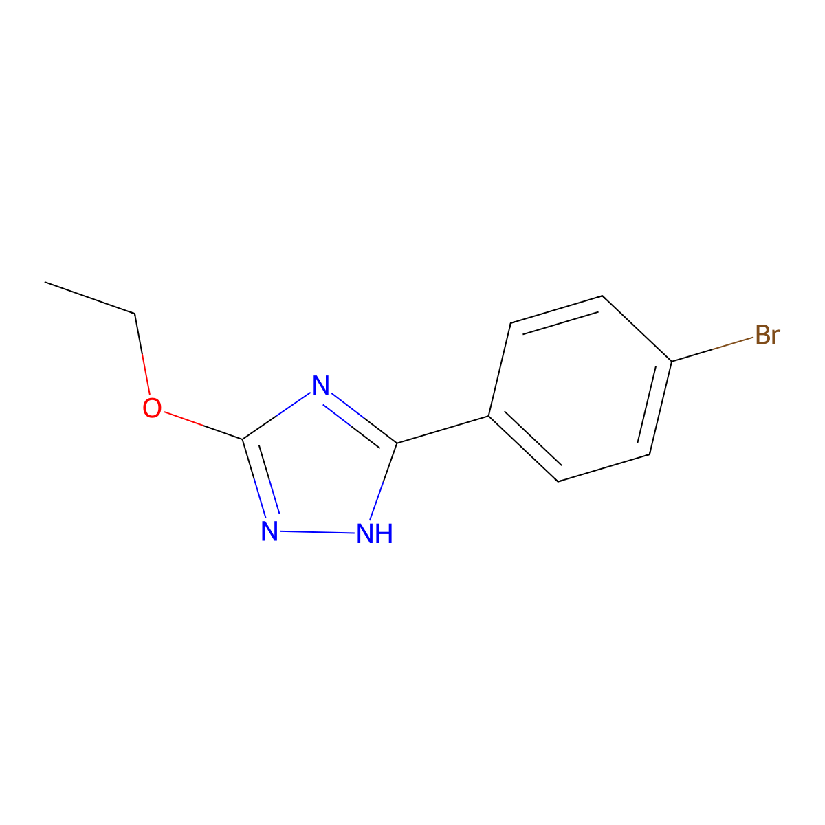 5-(4-bromophenyl)-3-ethoxy-1H-1,2,4-triazole molecular structure, CAS 62287-34-7