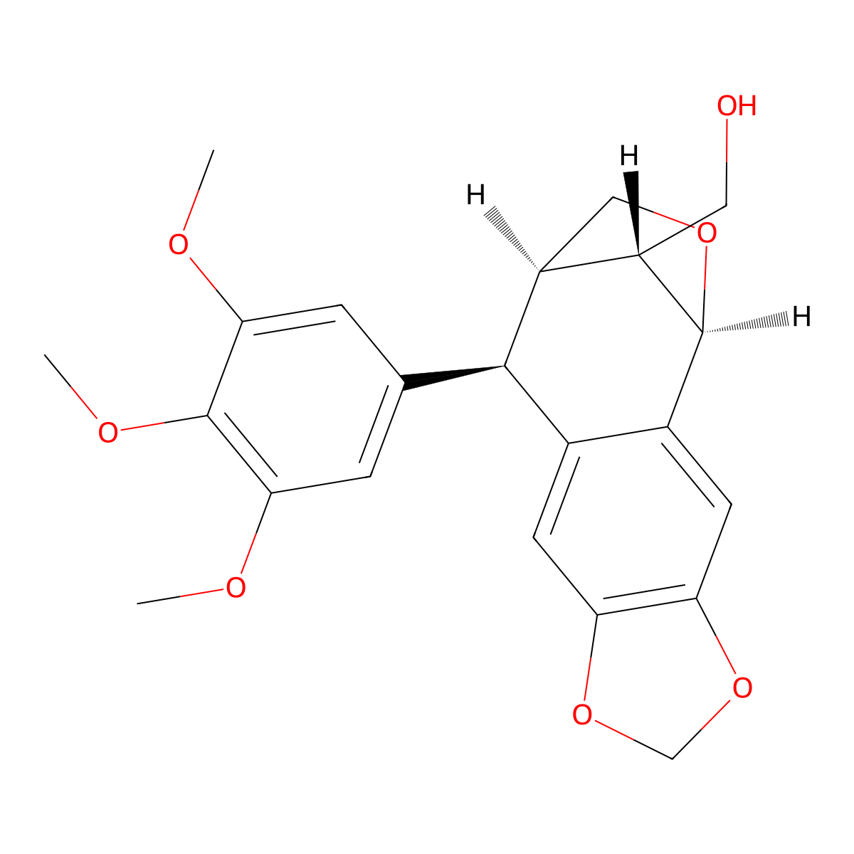 Neoanhydropodophyllol molecular structure, CAS 62287-47-2