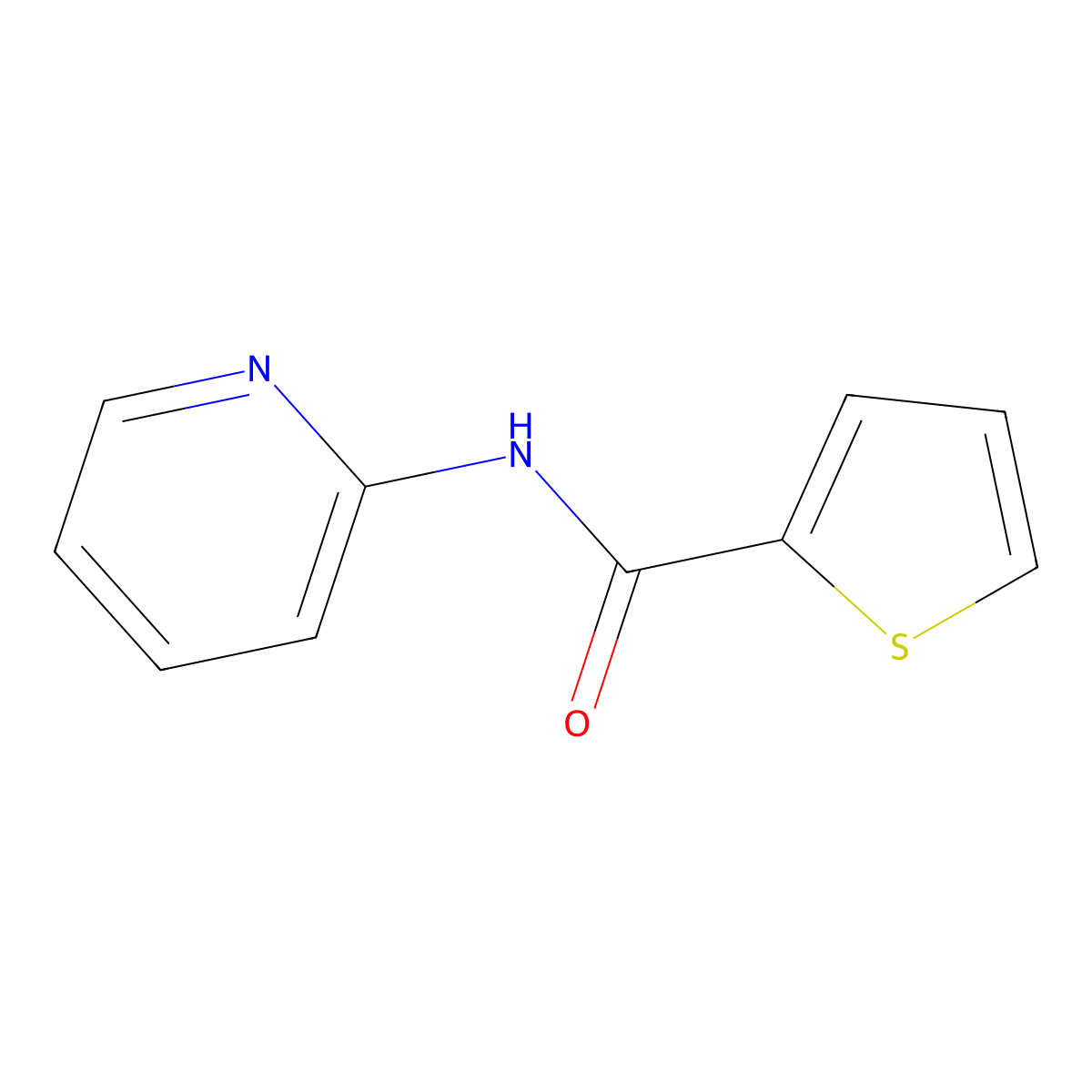 2-Thiophenecarboxamide, N-2-pyridinyl- molecular structure, CAS 62289-80-9