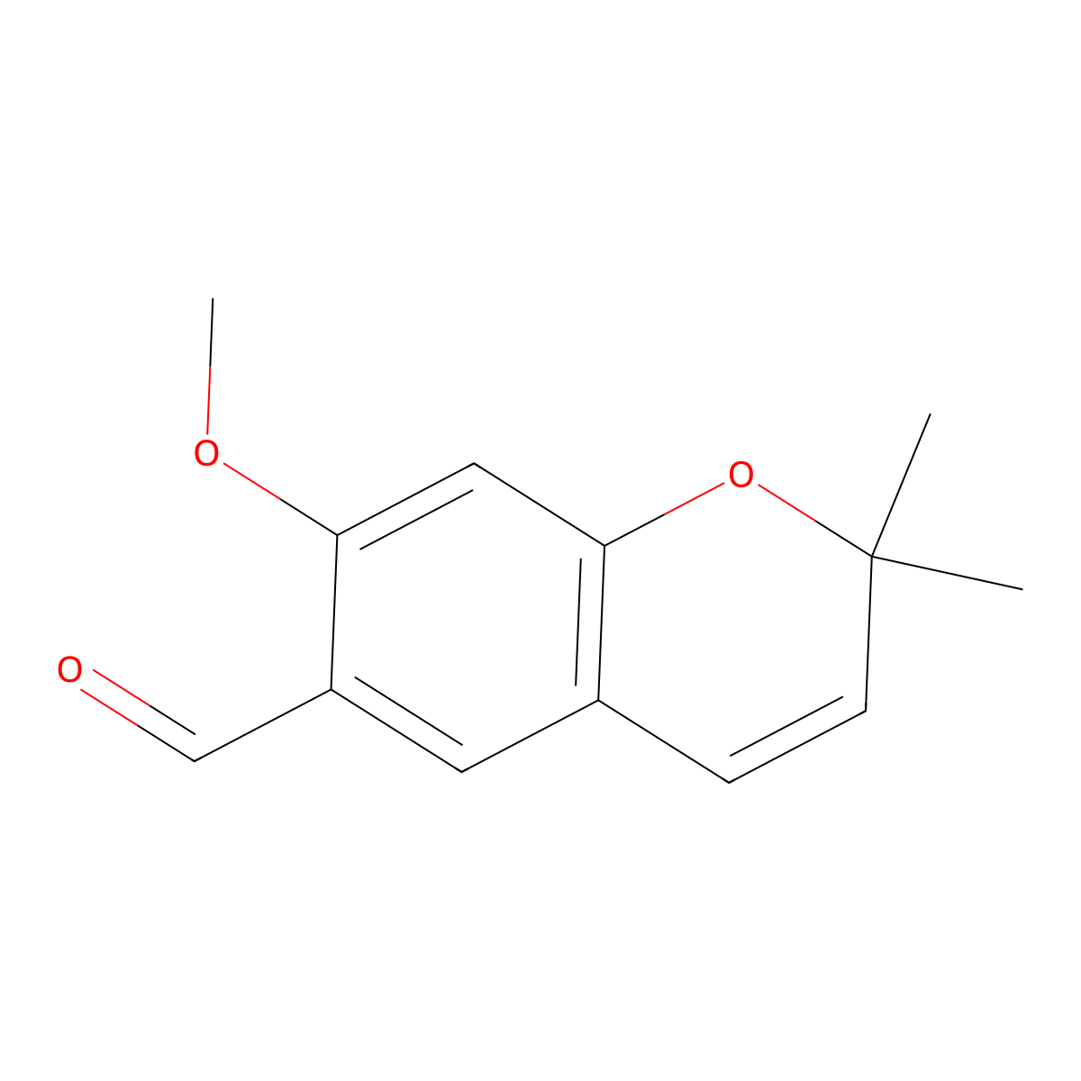 7-methoxy-2,2-dimethyl-2H-chromene-6-carbaldehyde molecular structure, CAS 62291-19-4