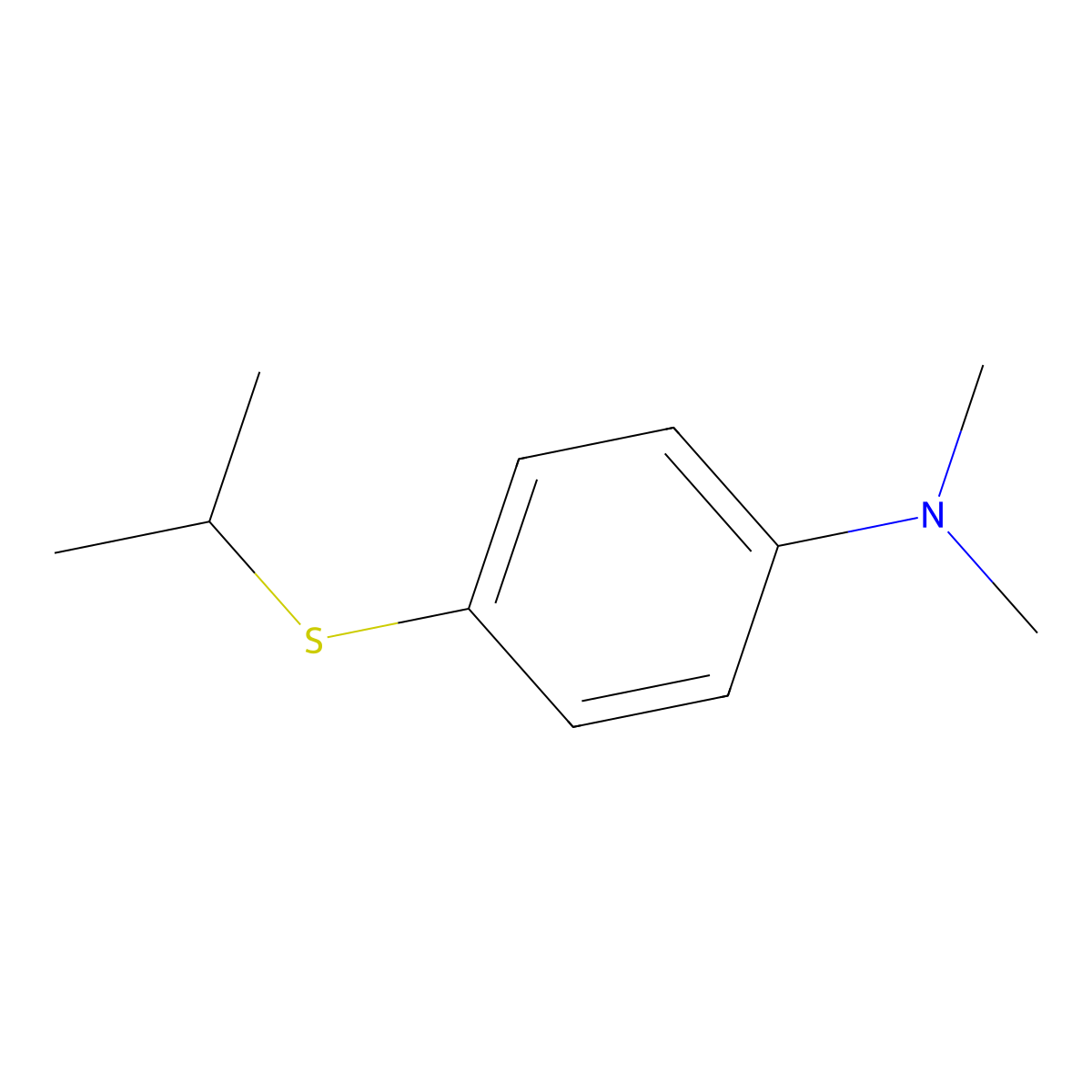 N,N-Dimethyl-4-[(propan-2-yl)sulfanyl]aniline molecular structure, CAS 62291-60-5