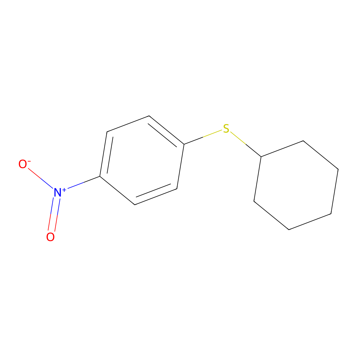 1-(Cyclohexylsulfanyl)-4-nitrobenzene molecular structure, CAS 62291-64-9