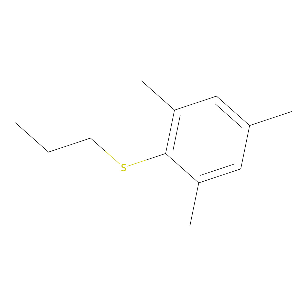 1,3,5-Trimethyl-2-(propylsulfanyl)benzene molecular structure, CAS 62291-65-0