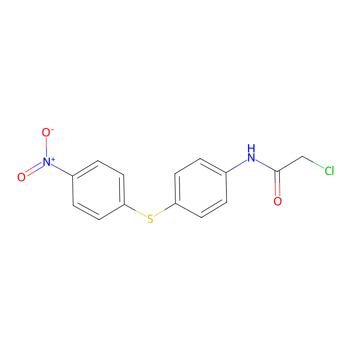 Acetamide, 2-chloro-N-(4-((4-nitrophenyl)thio)phenyl)- molecular structure, CAS 62292-40-4