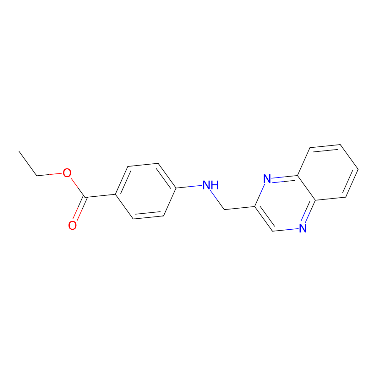 Ethyl 4-{[(quinoxalin-2-yl)methyl]amino}benzoate molecular structure, CAS 62294-87-5