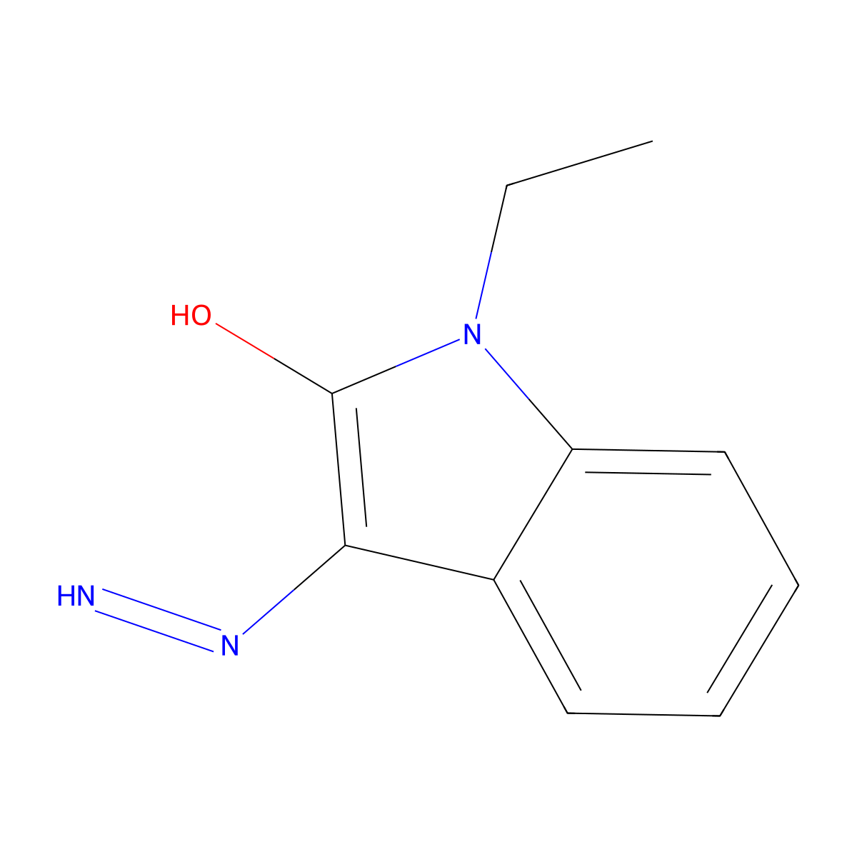 1-Ethyl-3-hydrazono-1,3-dihydro-indol-2-one molecular structure, CAS 62295-16-3