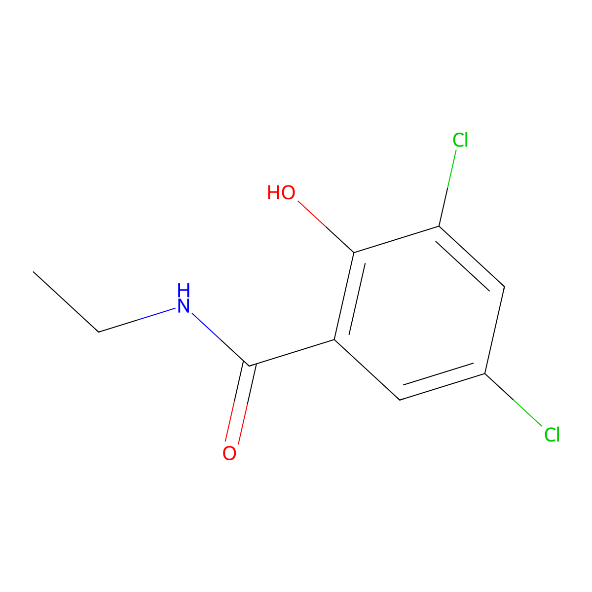 3,5-Dichloro-N-ethyl-2-hydroxybenzamide molecular structure, CAS 62298-46-8