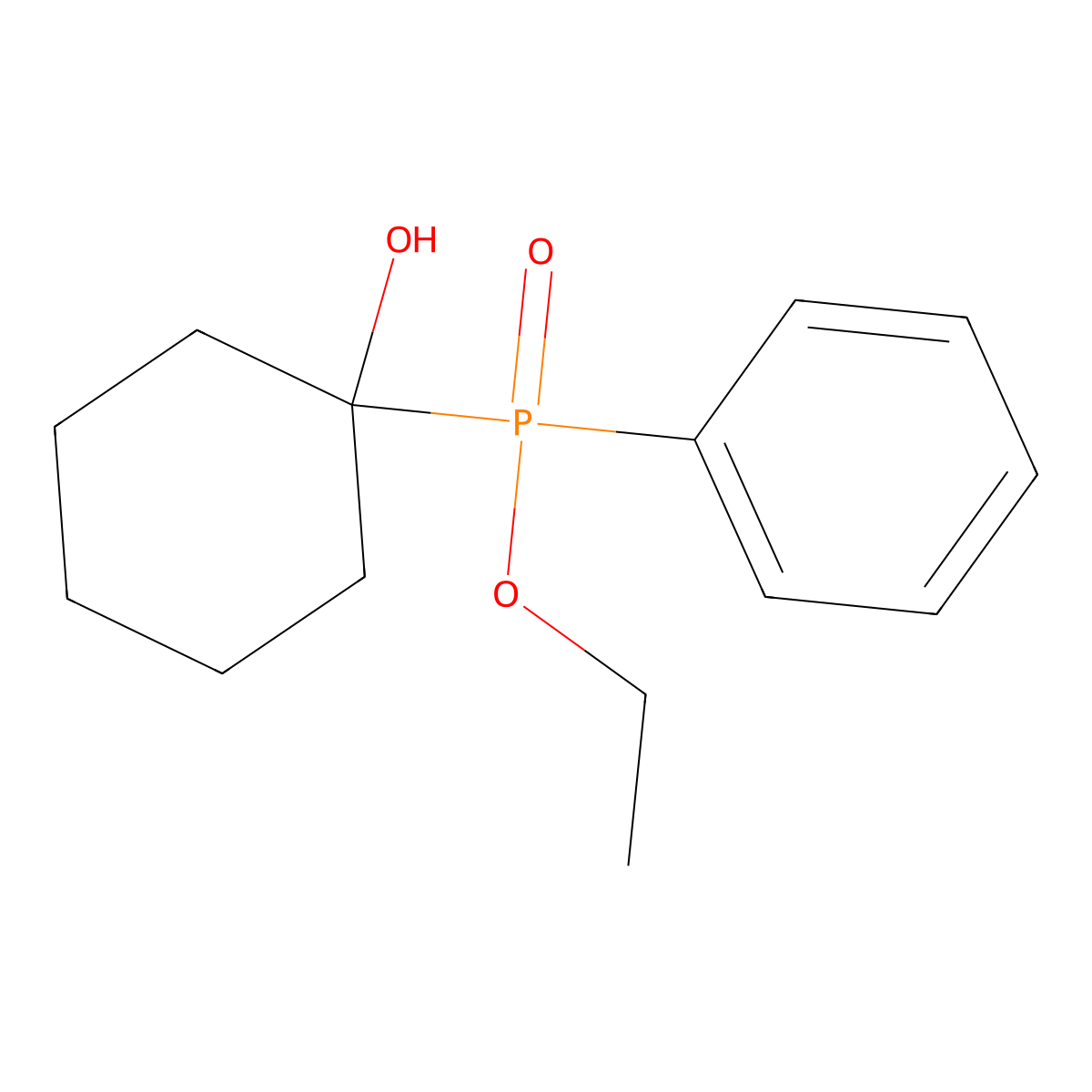 Phosphinic acid, (1-hydroxycyclohexyl)phenyl-, ethyl ester molecular structure, CAS 62299-66-5