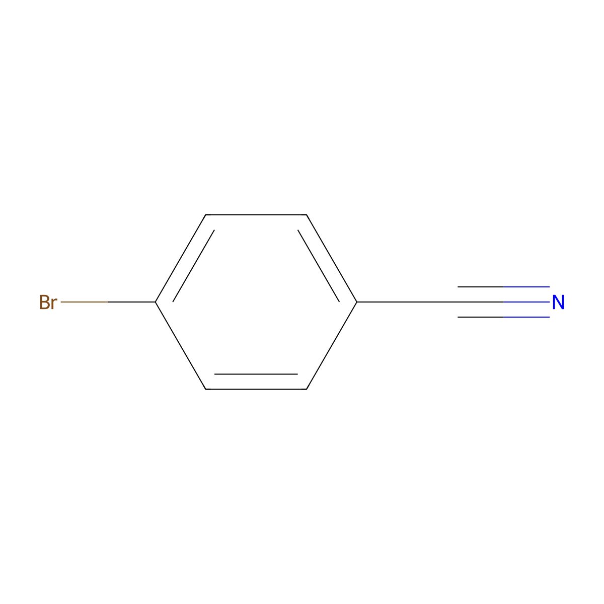 Benzonitrile, 4-bromo- molecular structure, CAS 623-00-7