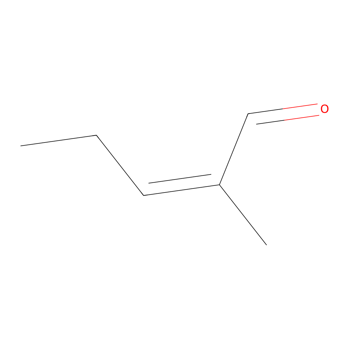 2-Methyl-2-pentenal molecular structure, CAS 623-36-9