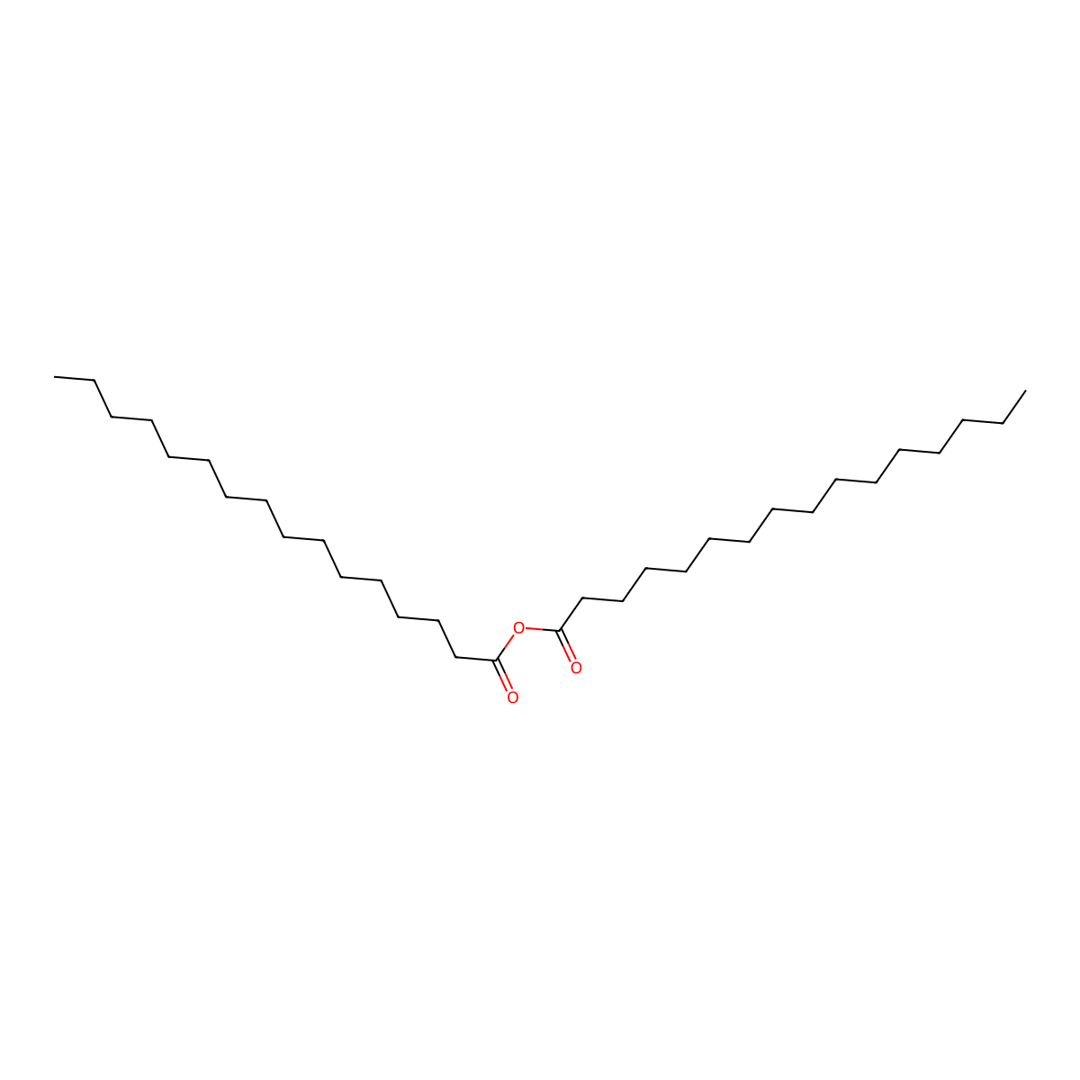 Palmitic anhydride molecular structure, CAS 623-65-4