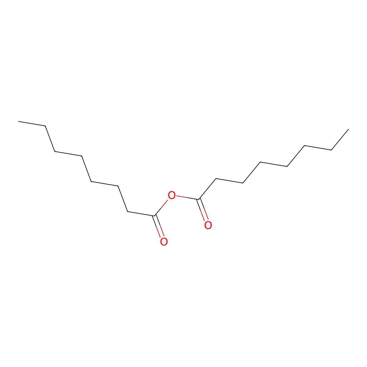 Octanoic anhydride molecular structure, CAS 623-66-5