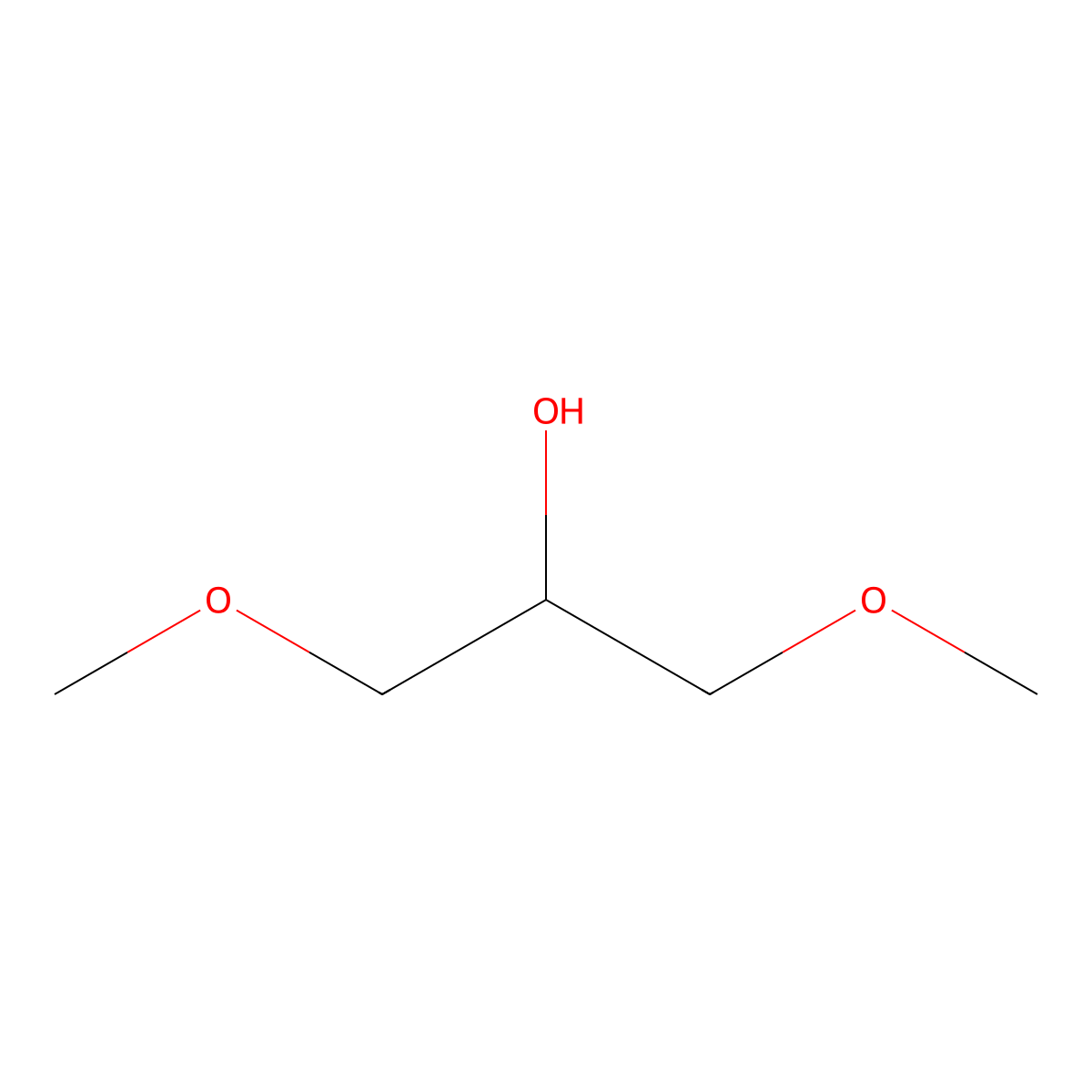 1,3-Dimethoxy-2-propanol molecular structure, CAS 623-69-8