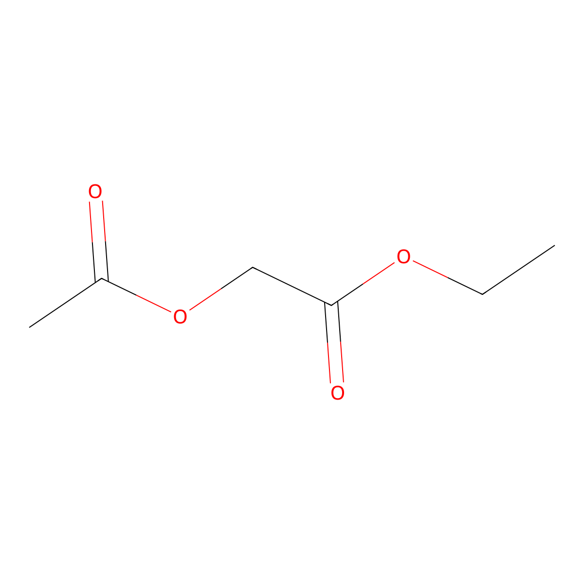 Ethyl glycolate acetate molecular structure, CAS 623-86-9