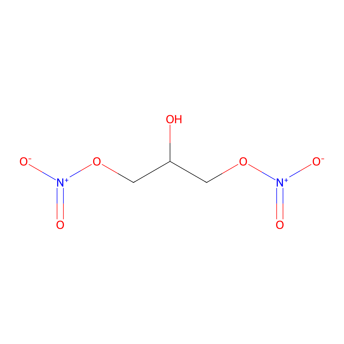 1,3-Glyceryl dinitrate molecular structure, CAS 623-87-0