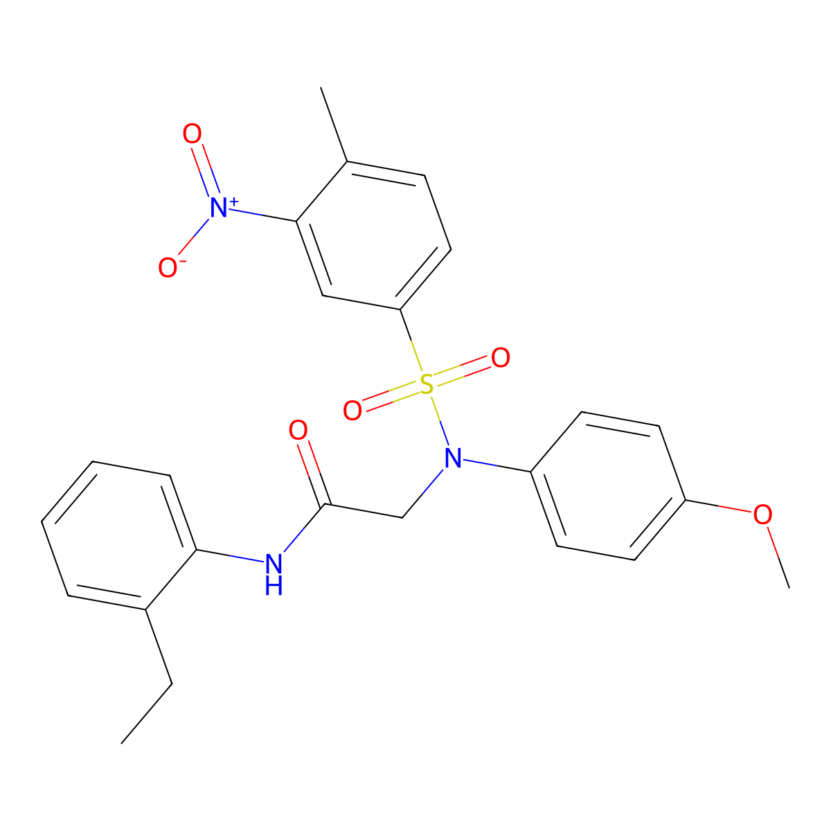 N-(2-ethylphenyl)-2-(4-methoxy-N-(4-methyl-3-nitrophenyl)sulfonylanilino)acetamide molecular structure, CAS 6230-57-5