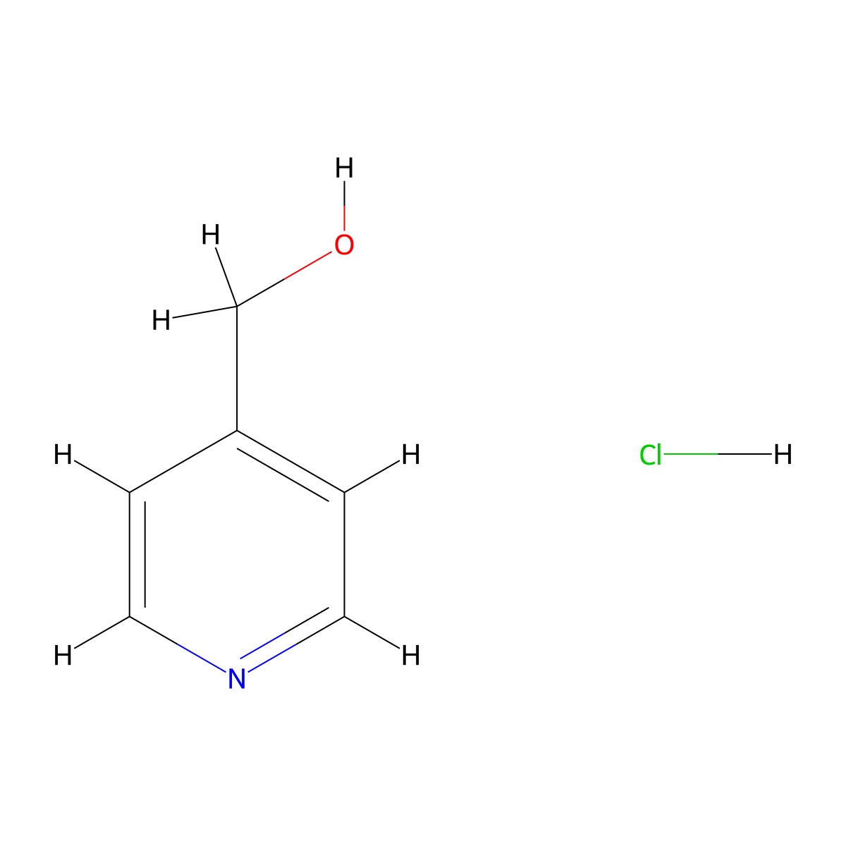 Pyridin-4-ylmethanol hydrochloride molecular structure, CAS 62302-28-7