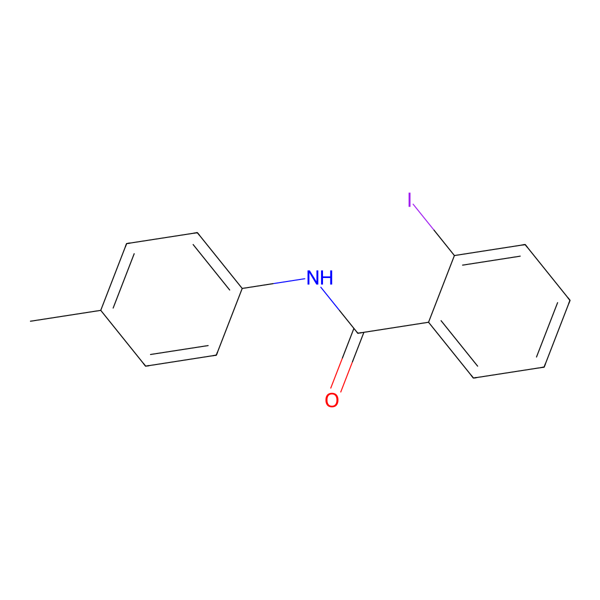 Benzamide, 2-iodo-N-(4-methylphenyl)- molecular structure, CAS 62303-05-3