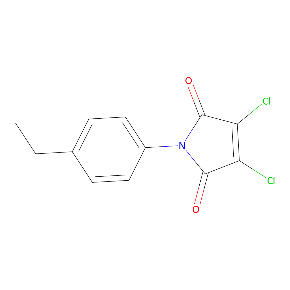 3,4-Dichloro-1-(4-ethylphenyl)pyrrole-2,5-dione molecular structure, CAS 62303-12-2