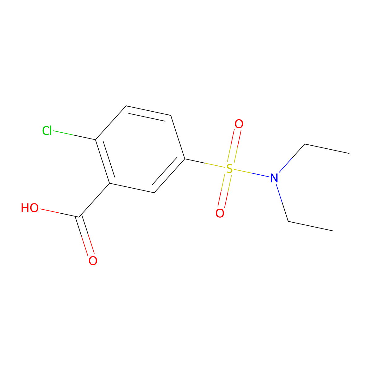 2-Chloro-5-(diethylsulfamoyl)benzoic acid molecular structure, CAS 62310-17-2