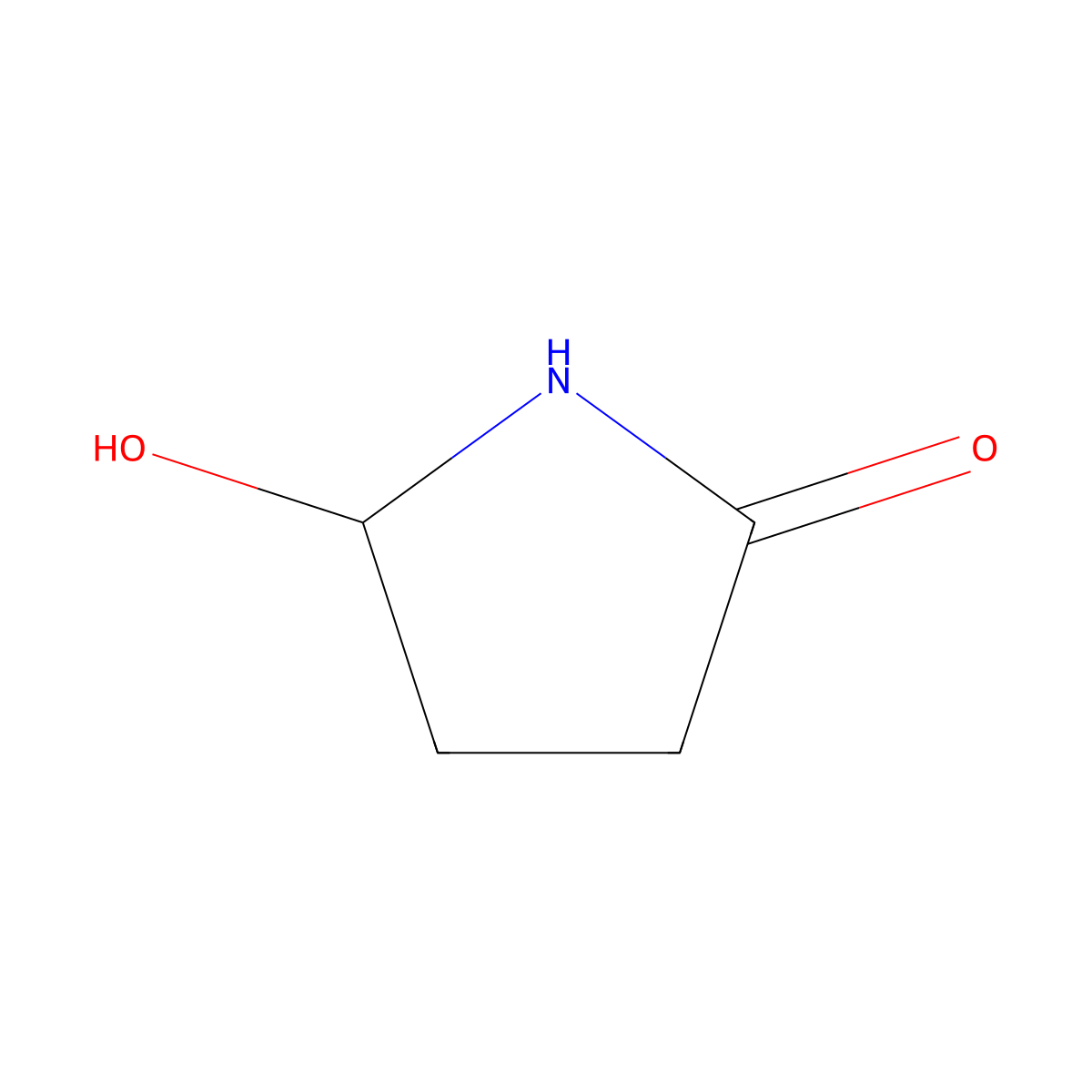 5-Hydroxy-2-pyrrolidone molecular structure, CAS 62312-55-4