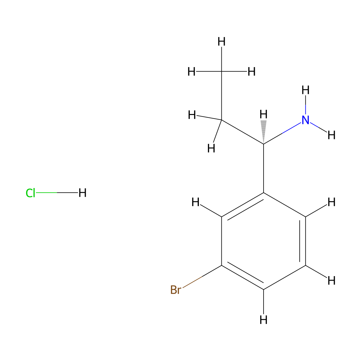 (R)-1-(3-Bromophenyl)propan-1-amine hydrochloride molecular structure, CAS 623143-33-9