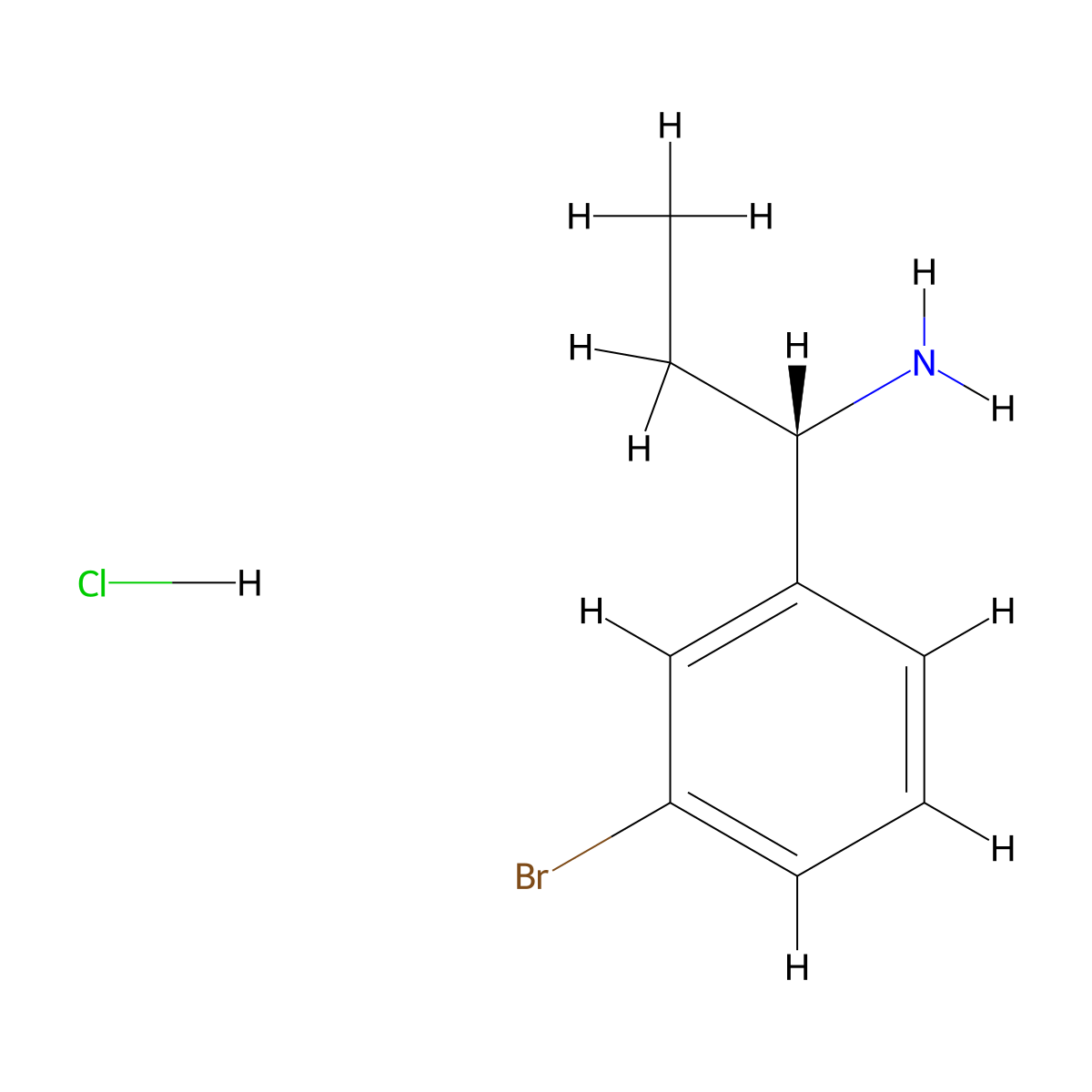 (S)-1-(3-Bromophenyl)propan-1-amine hydrochloride molecular structure, CAS 623143-34-0