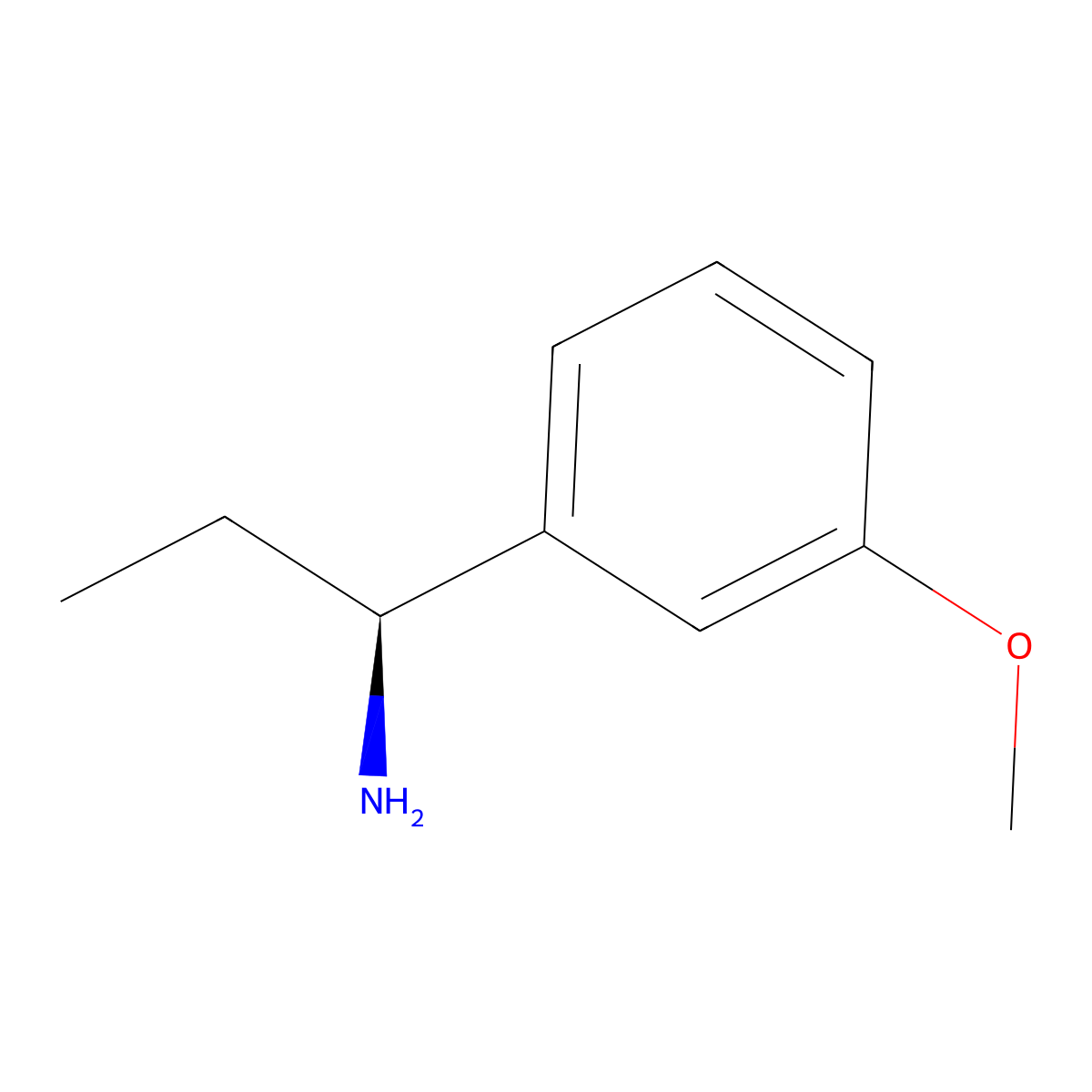 (S)-1-(3-Methoxyphenyl)propan-1-amine molecular structure, CAS 623143-35-1