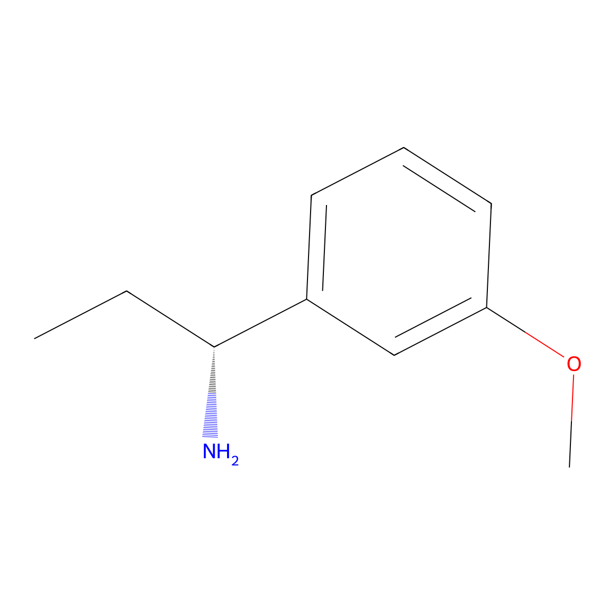 (R)-1-(3-Methoxyphenyl)propan-1-amine molecular structure, CAS 623143-36-2