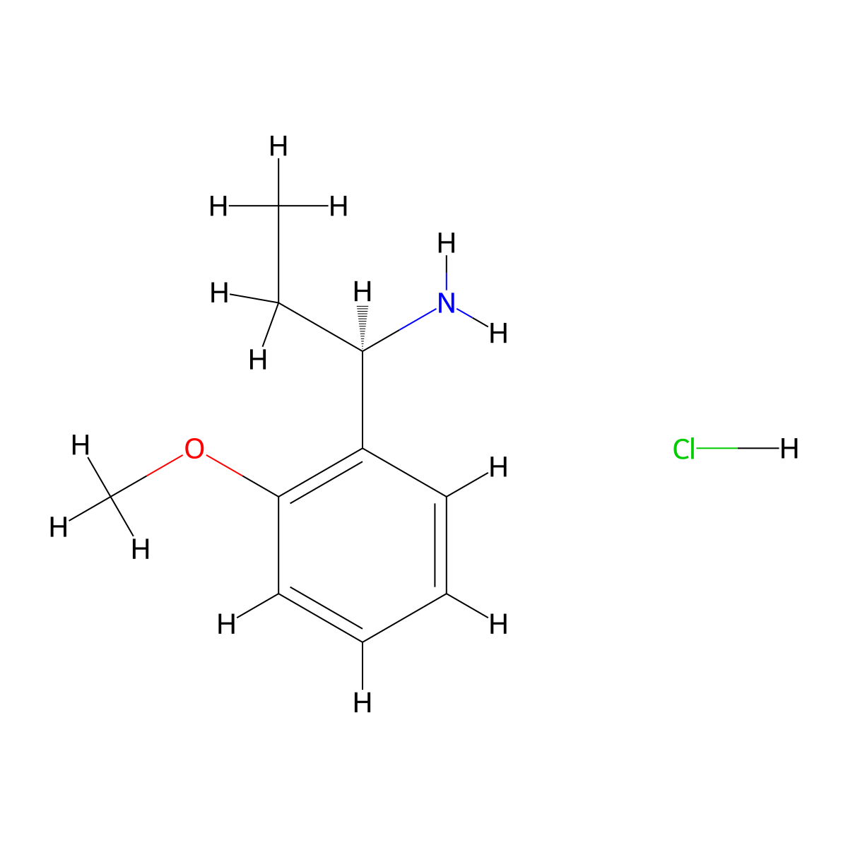 (R)-1-(2-Methoxyphenyl)propan-1-amine hydrochloride molecular structure, CAS 623143-38-4