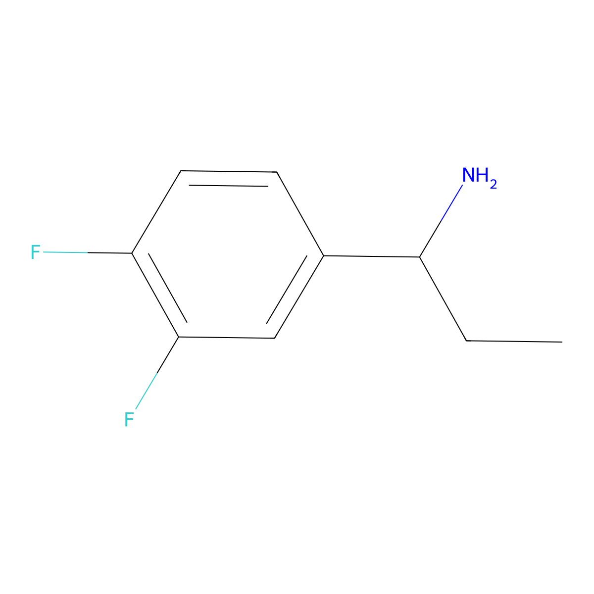 1-(3,4-Difluorophenyl)propan-1-amine molecular structure, CAS 623143-39-5
