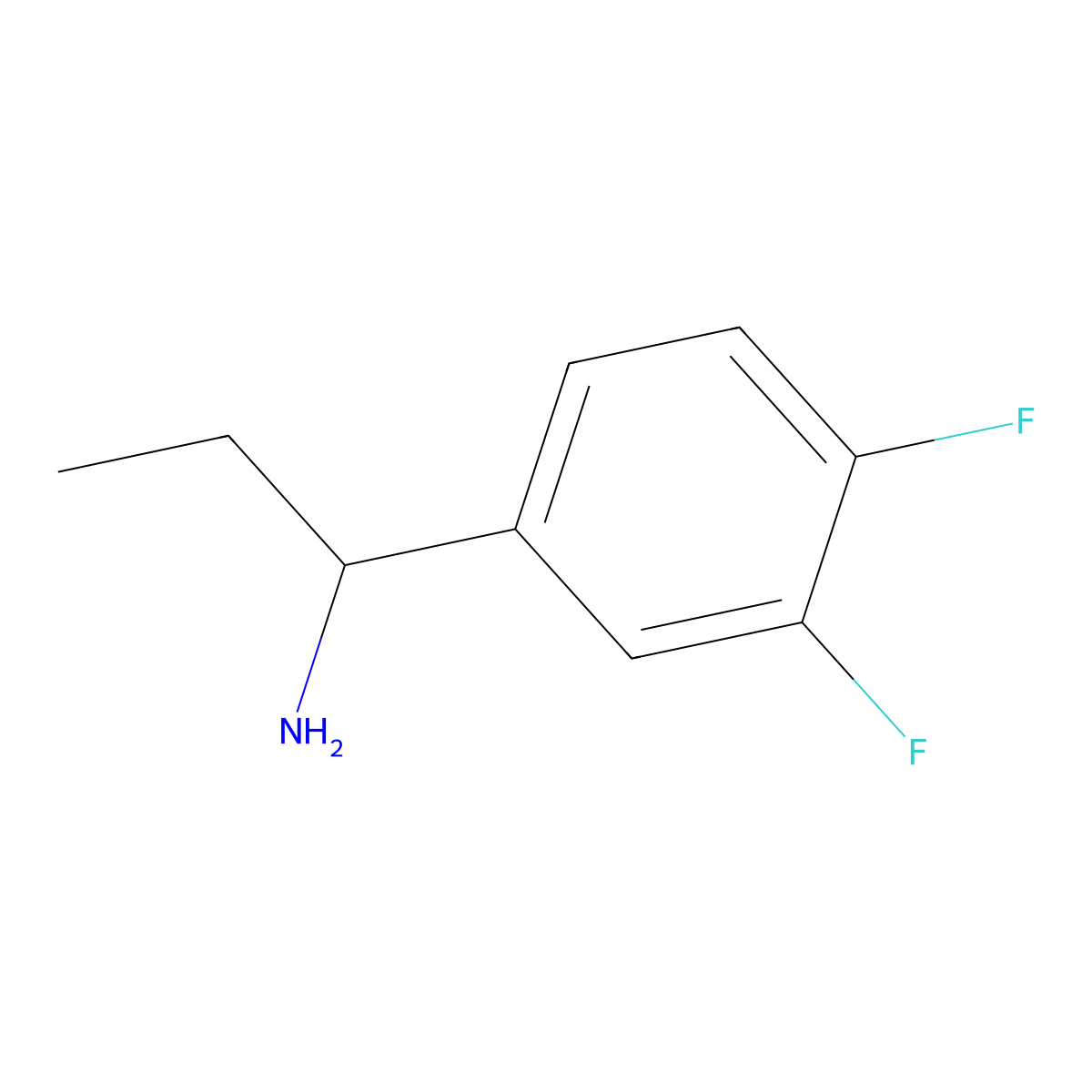 1-(3,4-Difluorophenyl)propan-1-amine molecular structure, CAS 623143-39-5
