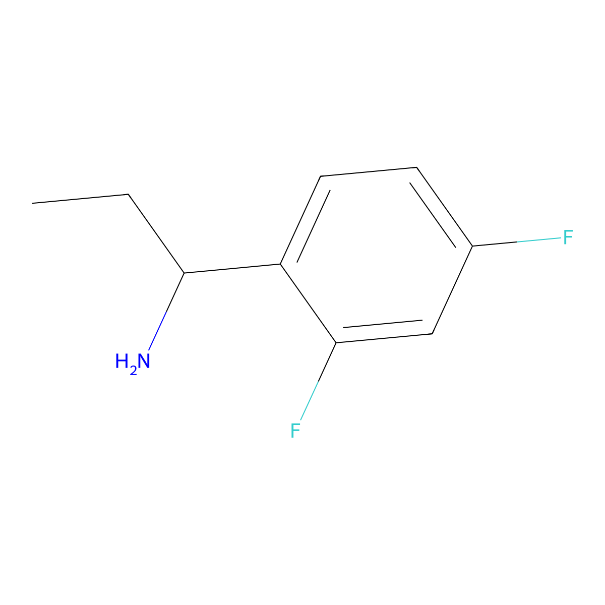 1-(2,4-Difluorophenyl)propan-1-amine molecular structure, CAS 623143-41-9