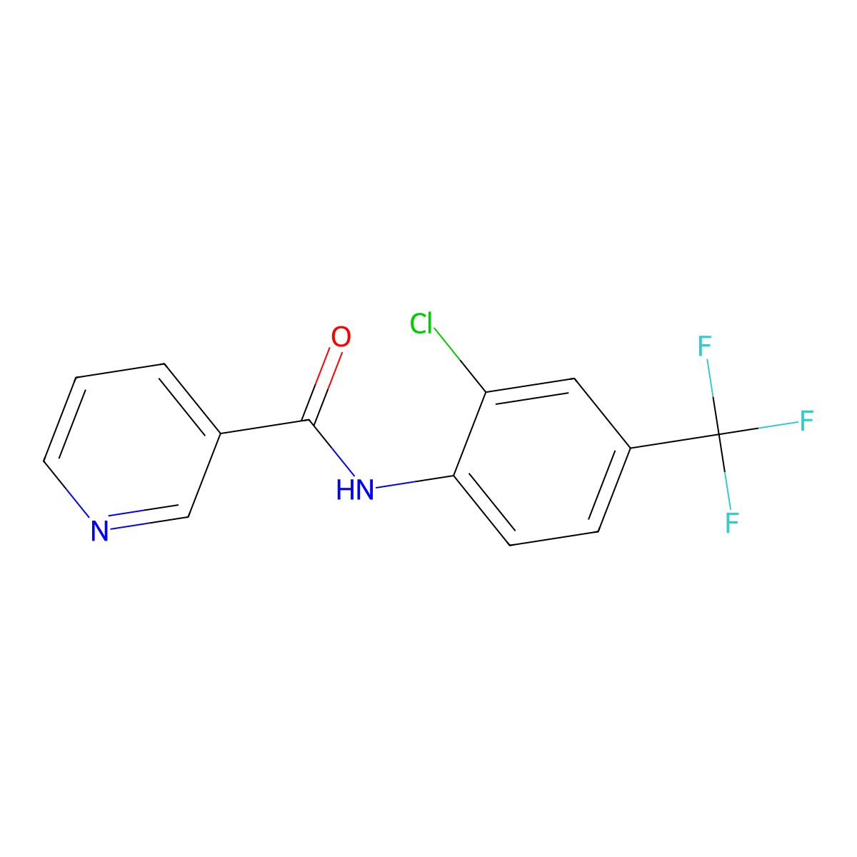 3-Pyridinecarboxamide, N-[2-chloro-4-(trifluoromethyl)phenyl]- molecular structure, CAS 62315-05-3