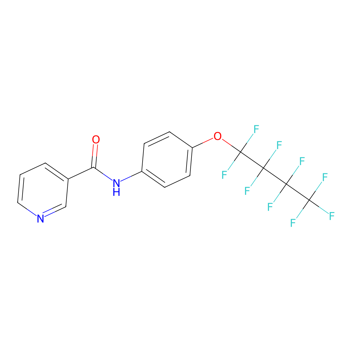 3-Pyridinecarboxamide, N-[4-(nonafluorobutoxy)phenyl]- molecular structure, CAS 62315-07-5