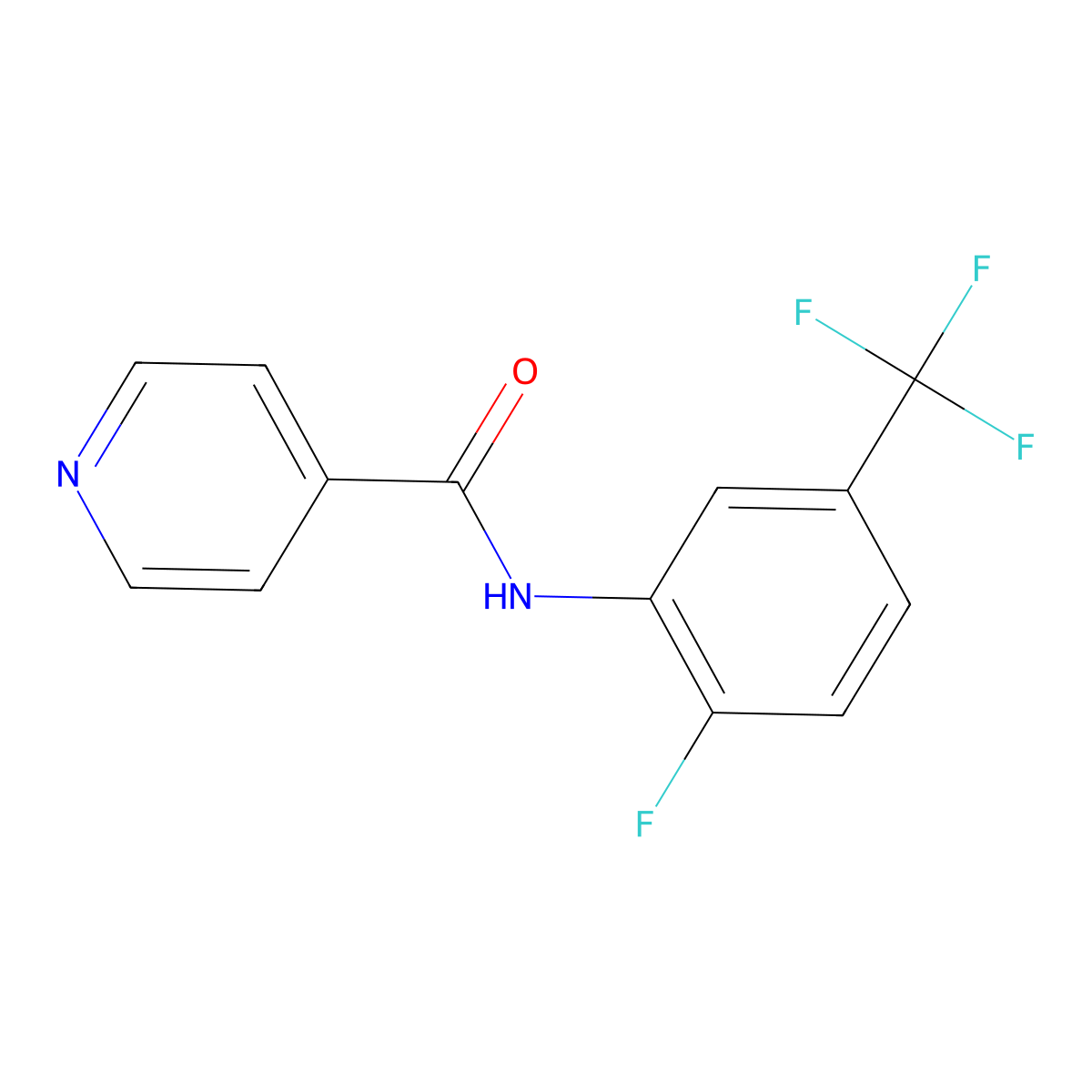 N-[2-fluoro-5-(trifluoromethyl)phenyl]pyridine-4-carboxamide molecular structure, CAS 62315-13-3