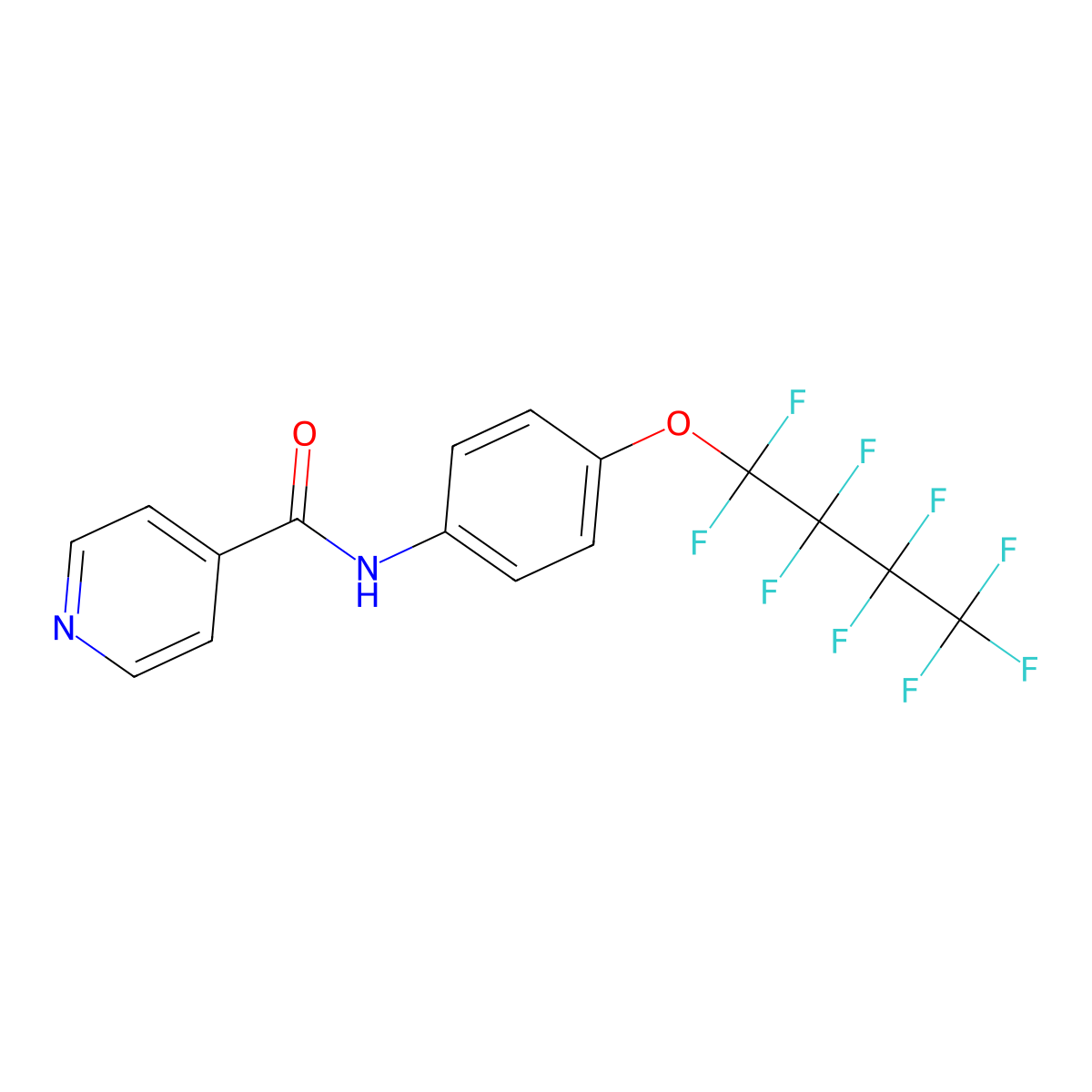 4-Pyridinecarboxamide, N-[4-(nonafluorobutoxy)phenyl]- molecular structure, CAS 62315-14-4