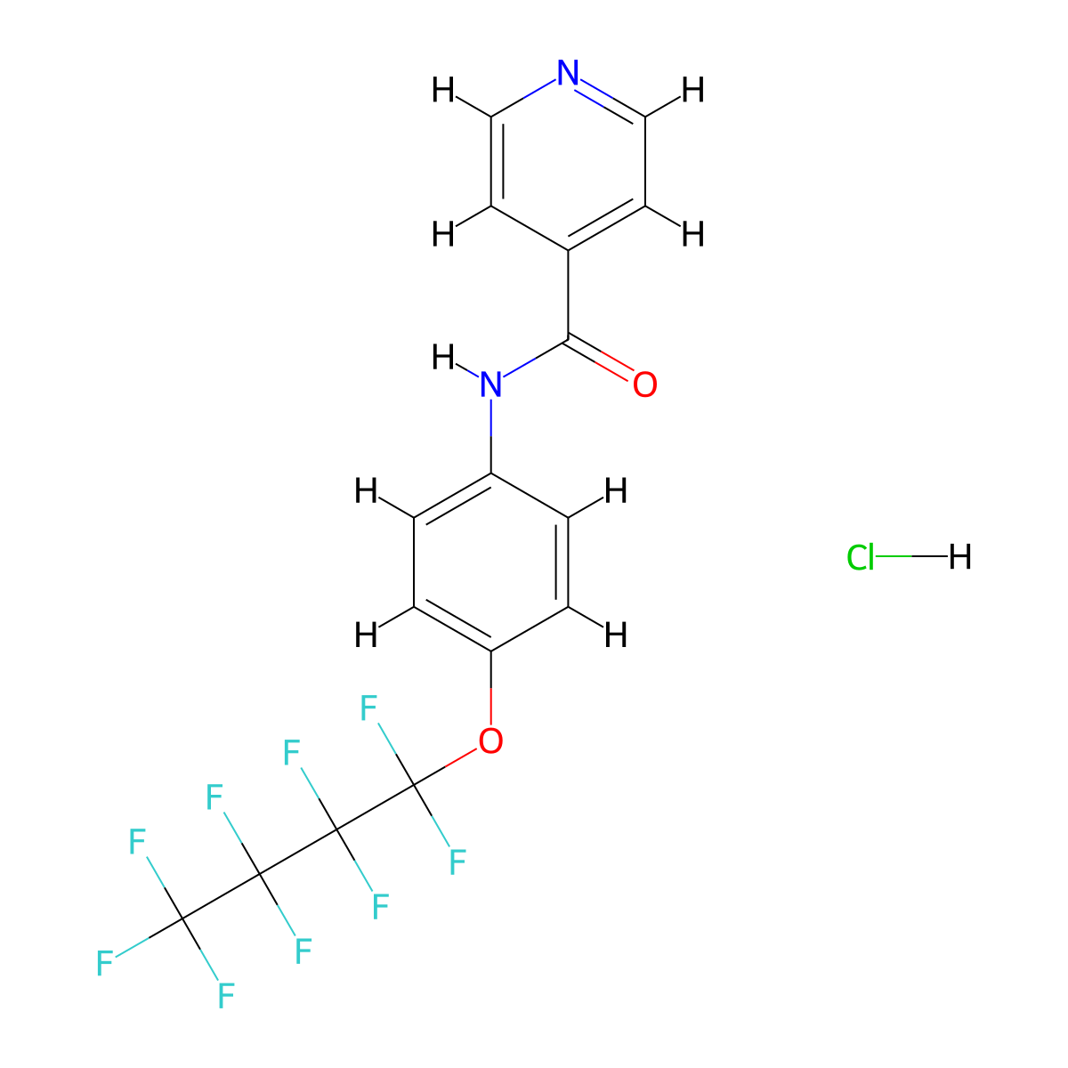 N-(4-(perfluorobutoxy)phenyl)isonicotinamide hydrochloride molecular structure, CAS 62315-29-1