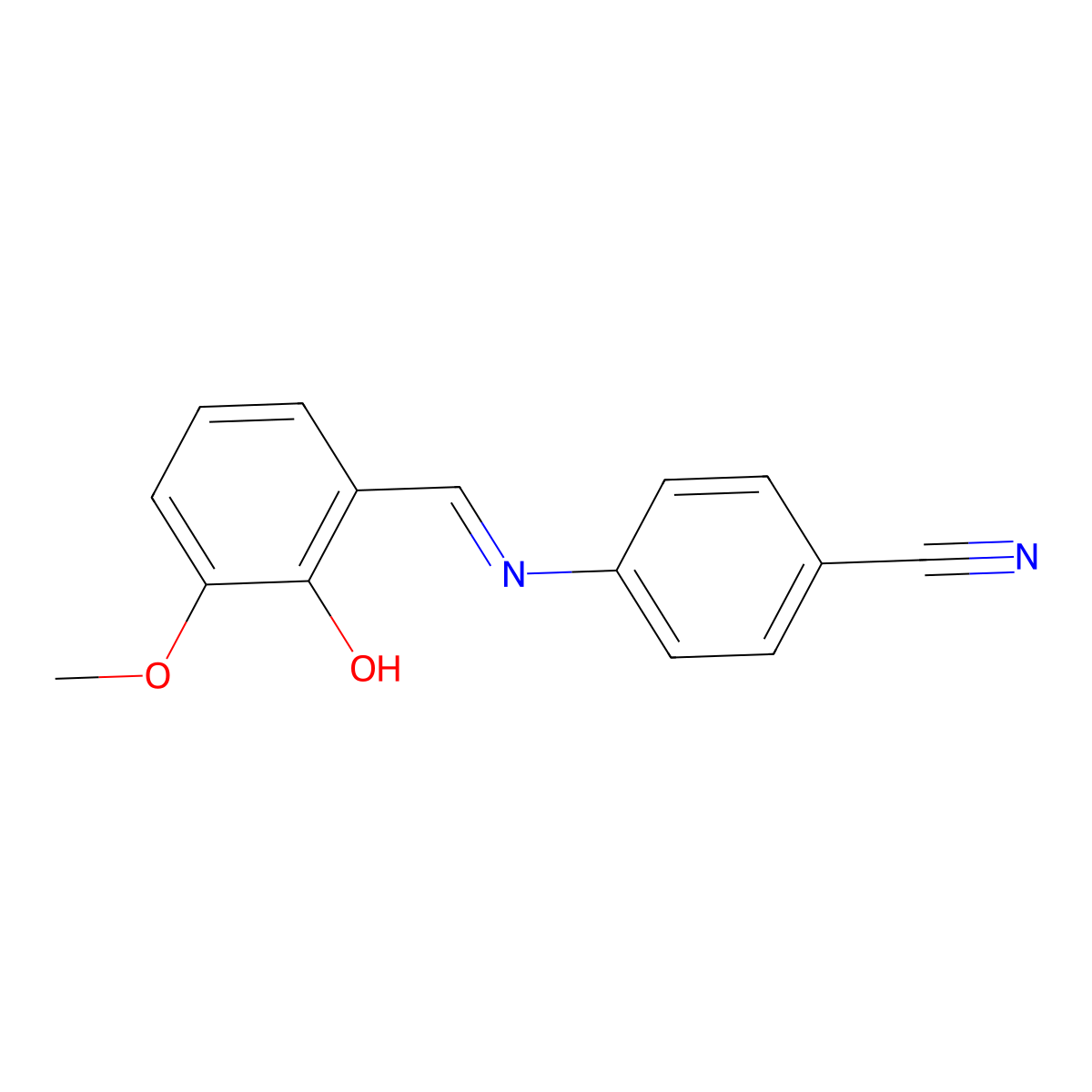 4-{[(1E)-(2-hydroxy-3-methoxyphenyl)methylene]amino}benzonitrile molecular structure, CAS 623150-92-5