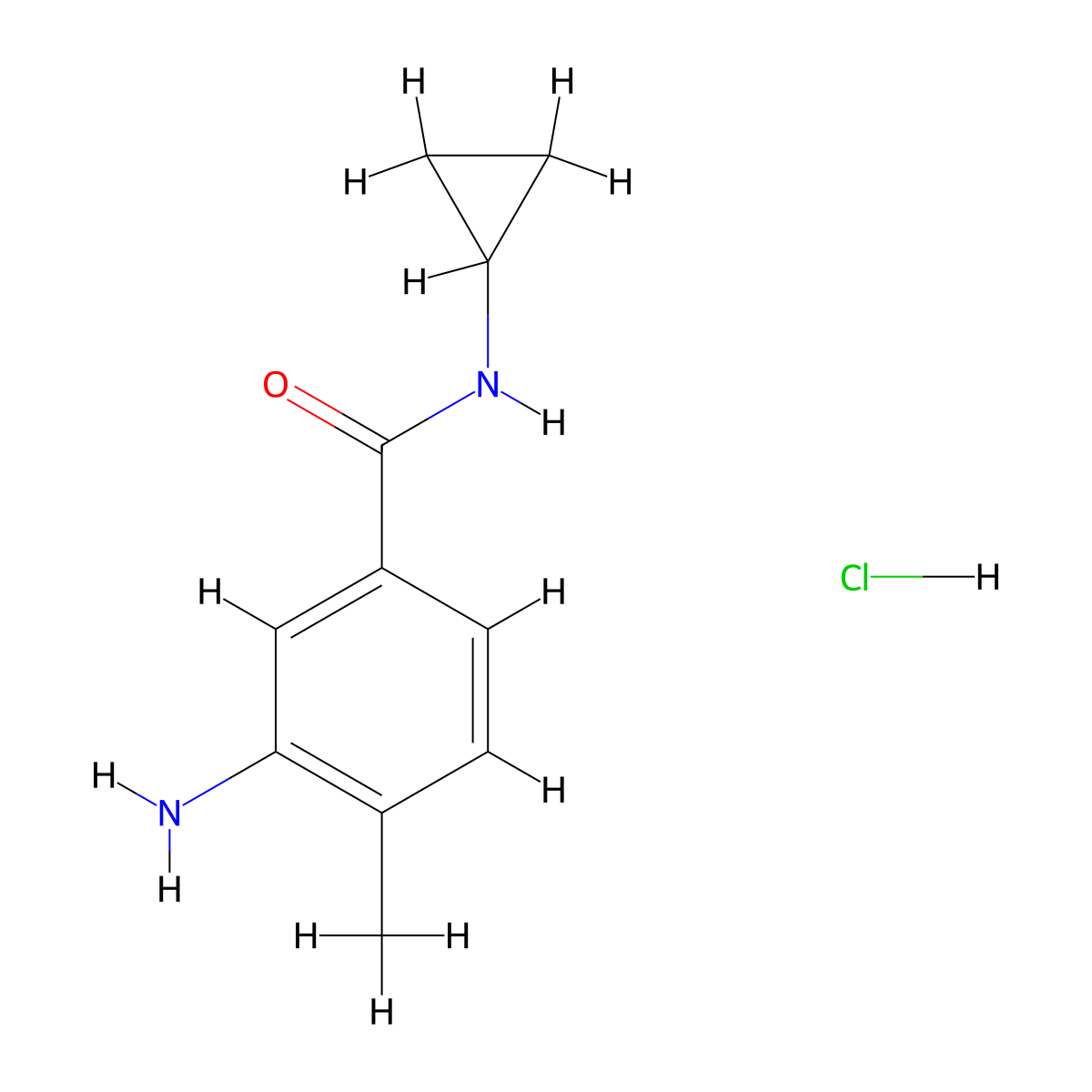3-Amino-N-cyclopropyl-4-methylbenzamide hydrochloride molecular structure, CAS 623155-66-8