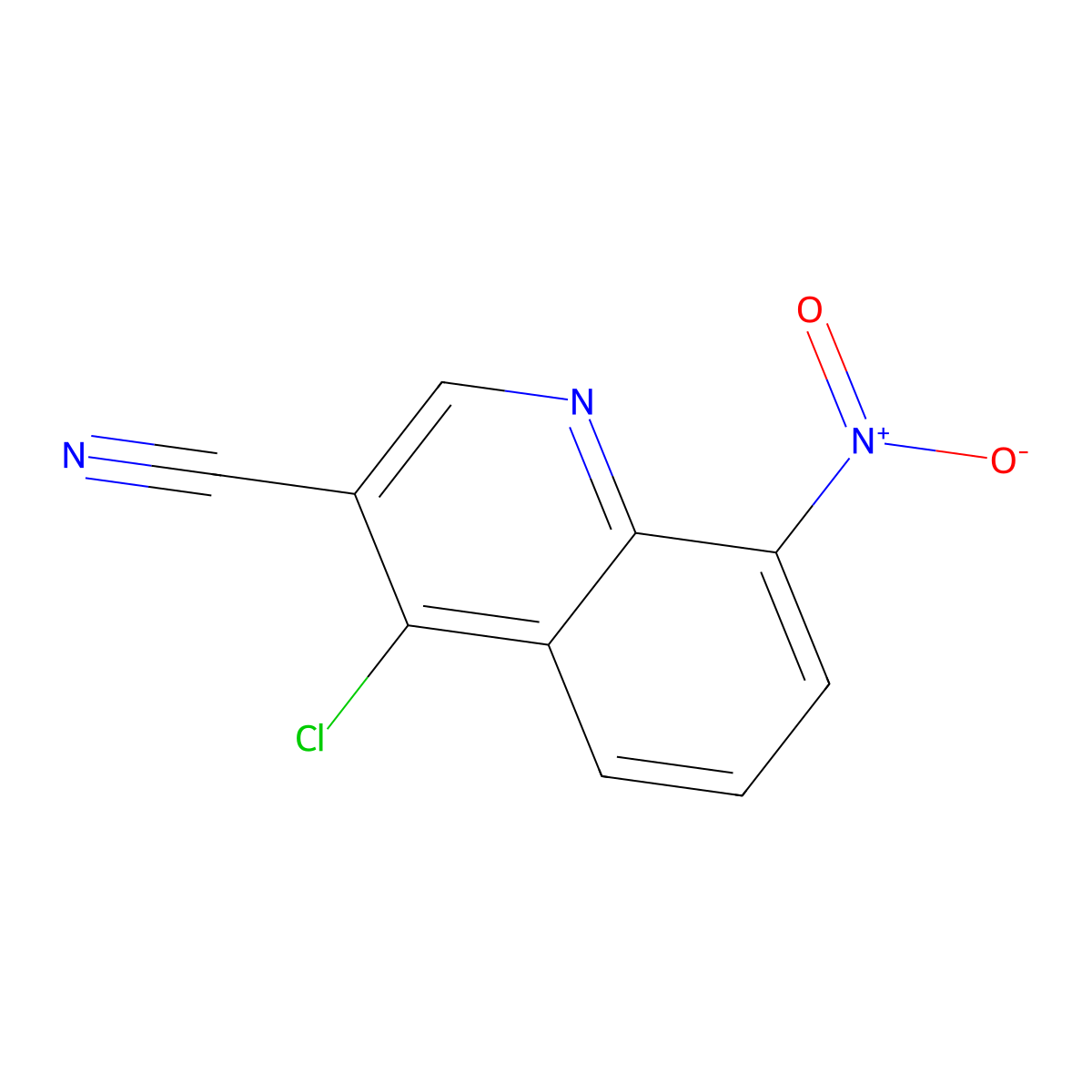 4-Chloro-8-nitroquinoline-3-carbonitrile molecular structure, CAS 623163-11-1
