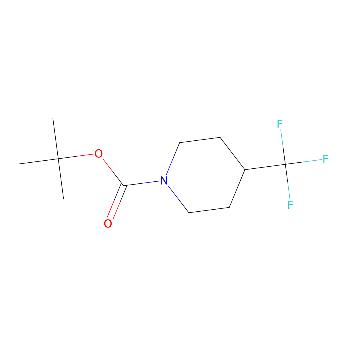 Tert-butyl 4-(trifluoromethyl)piperidine-1-carboxylate molecular structure, CAS 623165-99-1