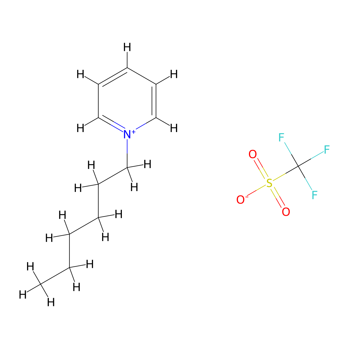 1-Hexylpyridinium trifluoromethanesulfonate molecular structure, CAS 623167-81-7