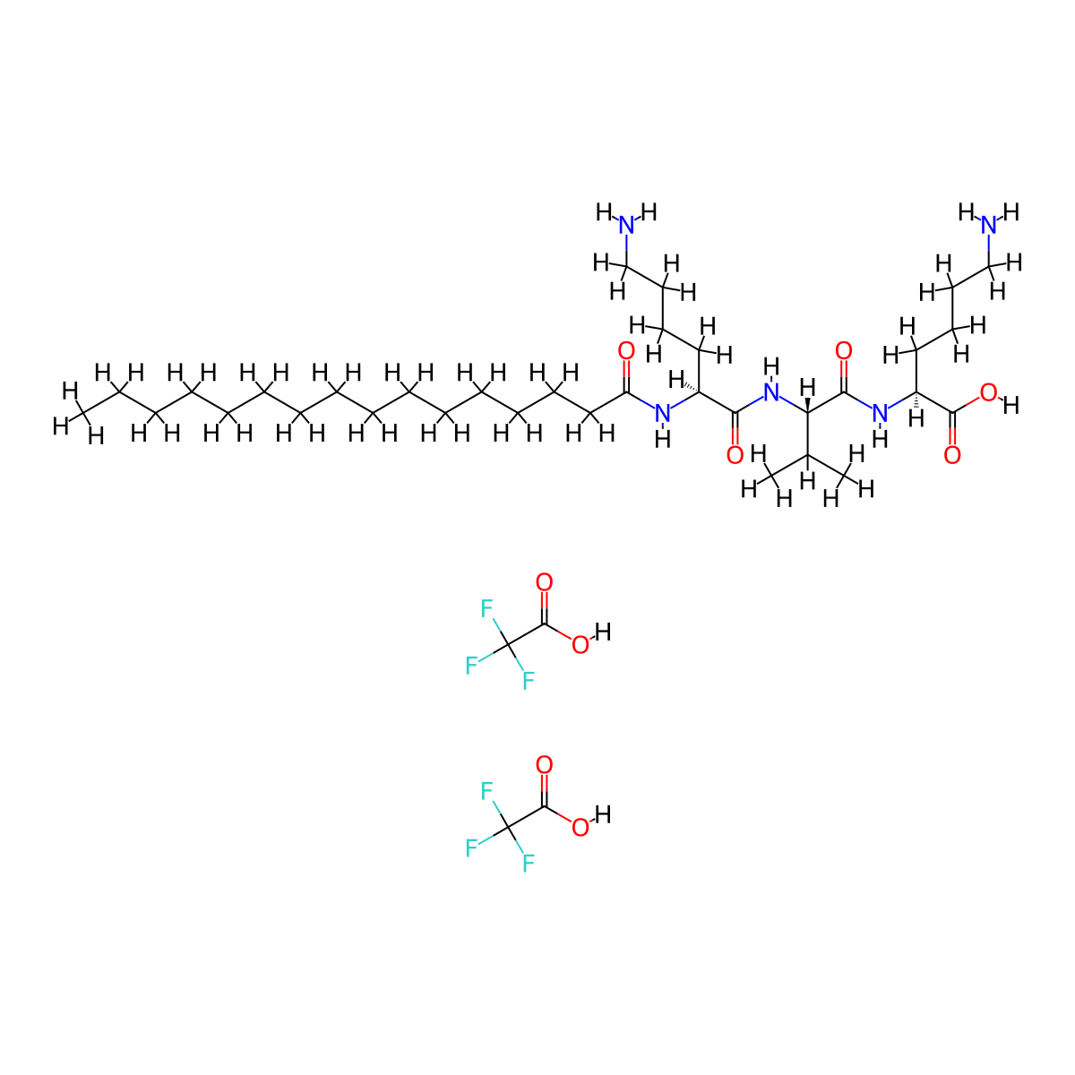 palmitoyl tripeptide-5 bistrifluoracetate salt molecular structure, CAS 623172-56-5